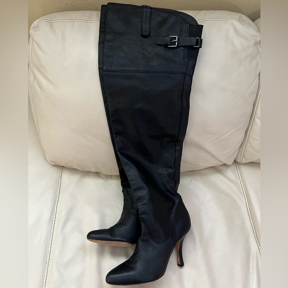 Dolce Vita Black Leather Knee High Boots Size 10